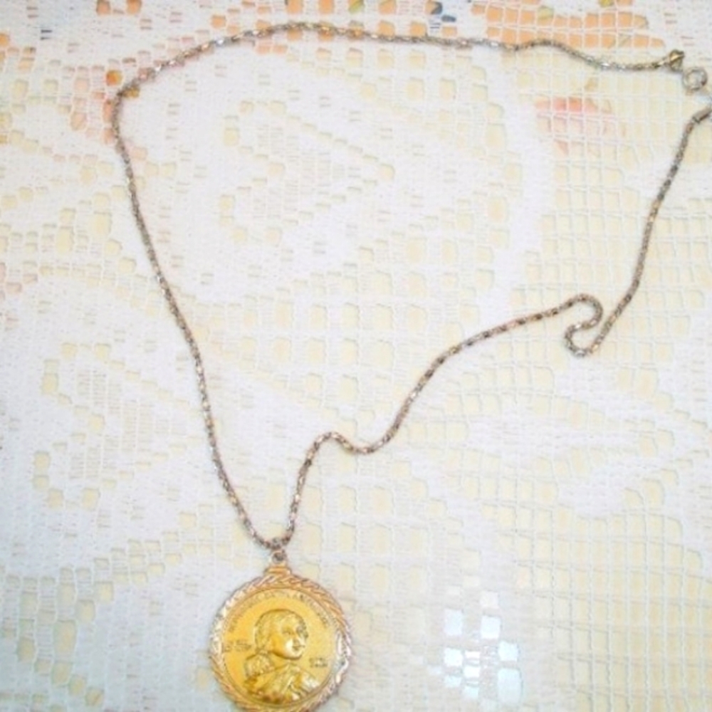 Upcycled Sacajawea Code Talkers Remember Native Americans Coin Pendant Necklace